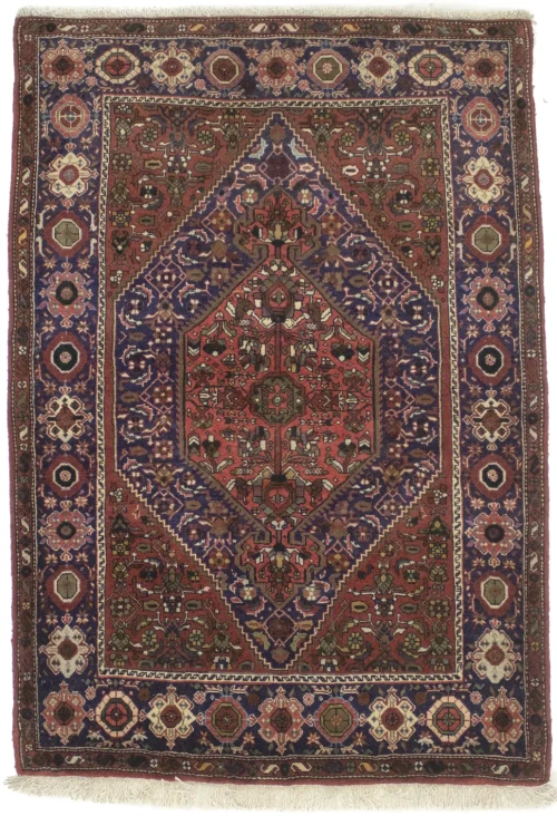 Vintage Floral Rusty Red 3X5 Bidjar Gholtogh Persian Rug