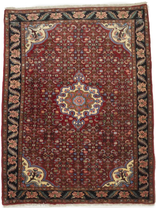 Vintage Floral Red 4X5 Gholtogh Persian Rug