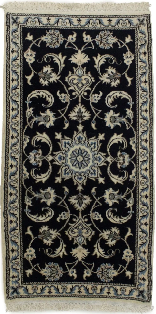 Navy Blue Classic Floral 2'4X4'6 Nain Persian original Rug