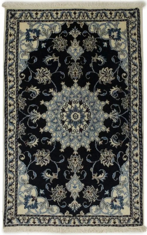 Navy Blue Floral Classic 3X4'5 Nain Persian Rug