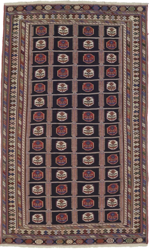 Plum Tribal 4'4X7'5 Sumak Persian Oriental Rug