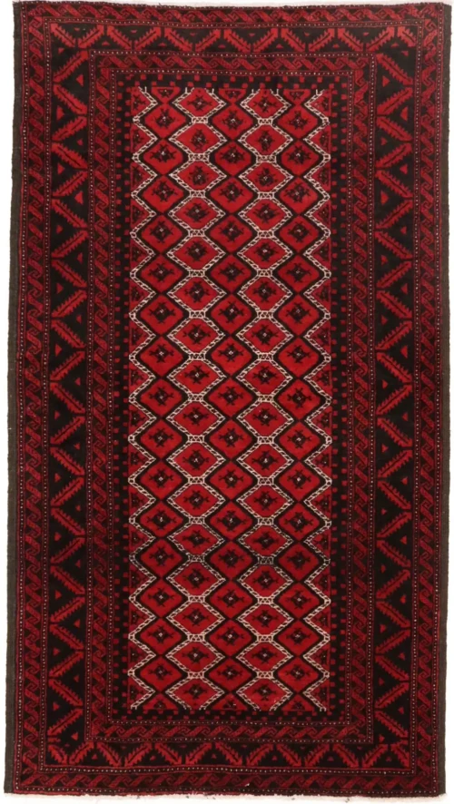 Cherry Red Tribal 3X6 Balouch Persian Rug