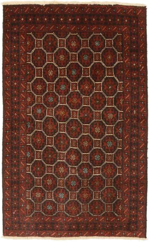 Rust Tribal 3'4X5'5 Balouch Persian Rug