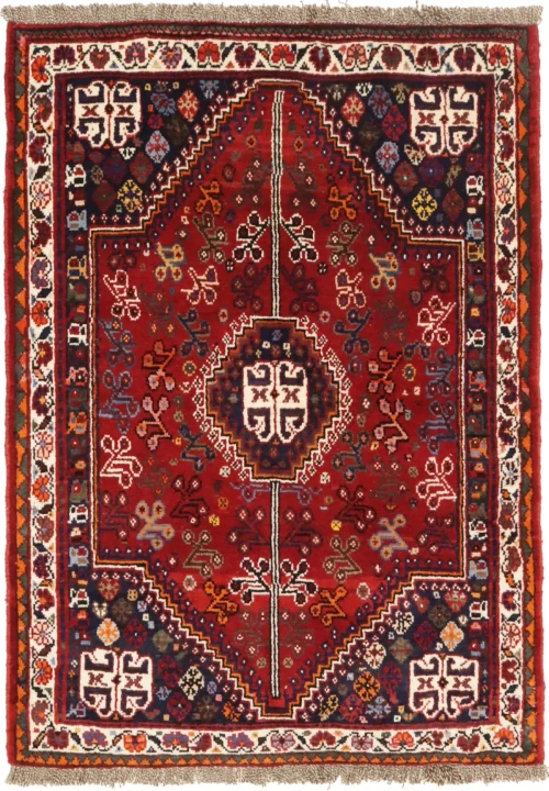 Red Tribal 3'5X5 Shiraz Persian Rug