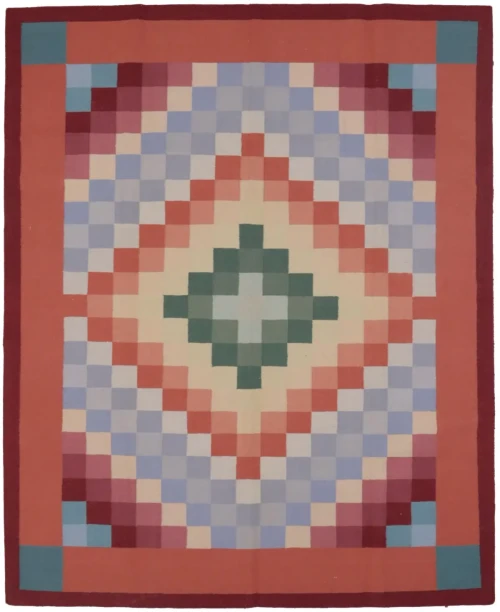 Multicolored Geometric Dhurrie 8X10 Indian Oriental Rug