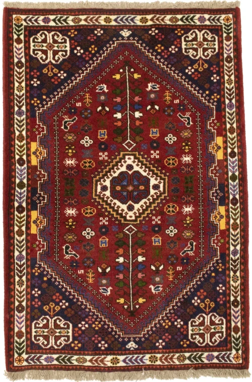 Red Tribal 3'5X5 Shiraz Persian Rug