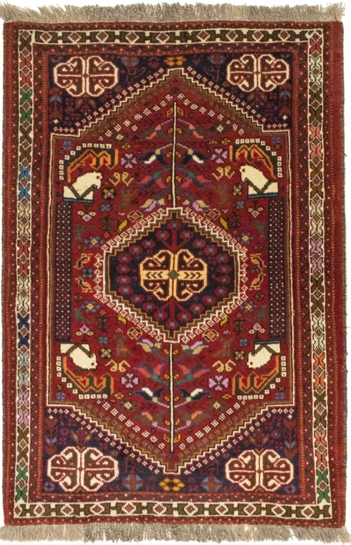 Red Tribal 3'6X5 Shiraz Persian Rug