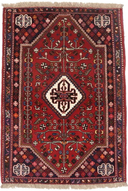 Red Tribal 3'5X5 Shiraz Persian Rug