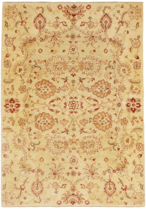 Beige Traditional Floral 5X7 Ziegler Pakistan Rug