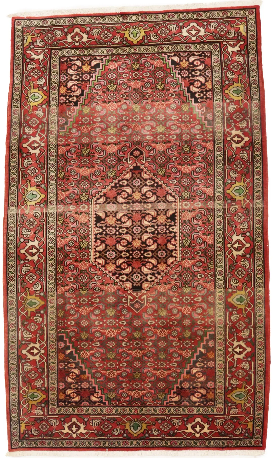 Vintage Floral Red 4X7 Bidjar Gholtogh Persian Rug