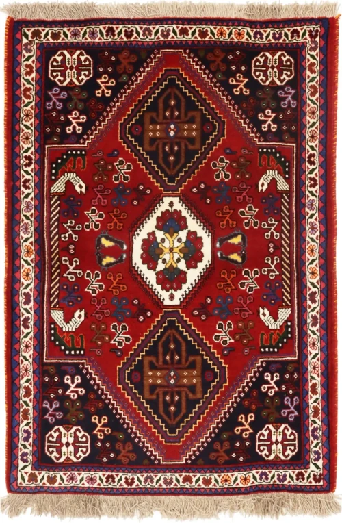 Red Tribal 3'5X5 Shiraz Persian Rug