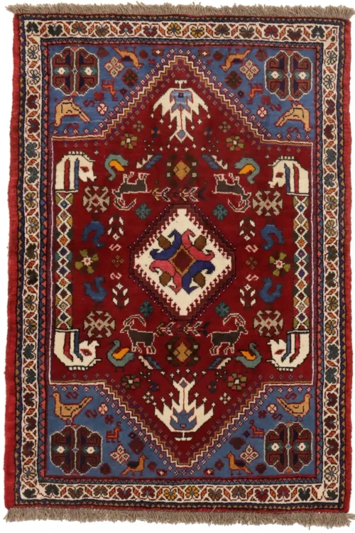 Red Tribal 3X5 Shiraz Persian Rug