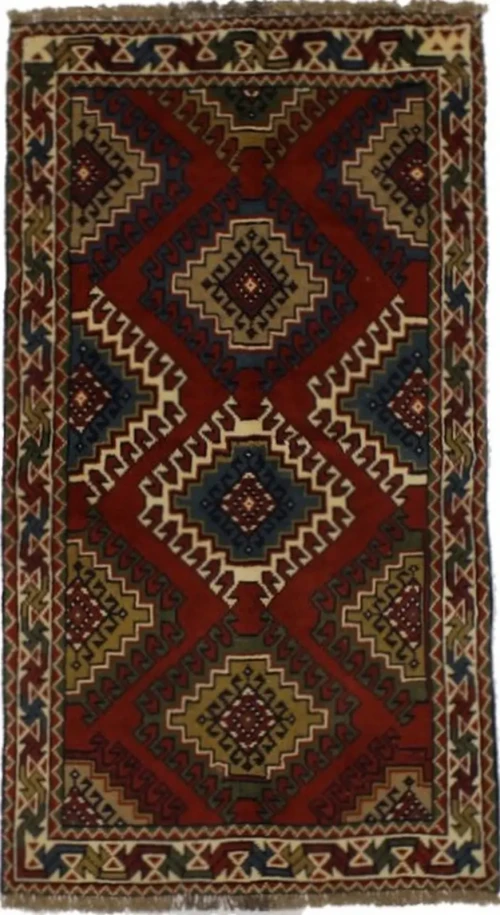 Dark Orange Tribal 3X6 Ghoochan Persian Wool Rug