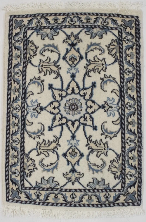 Cream Traditional 2X3 Nain Kashmar Persian Rug