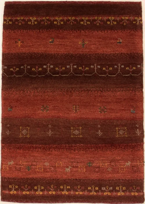 Red Tribal 3X4 Gabbeh Persian Rug