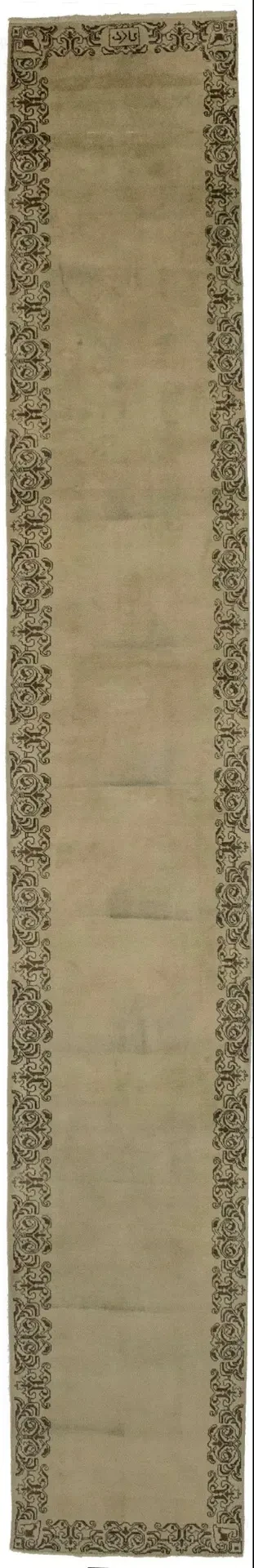 Antique Beige Classic 3X19 Tabriz Persian Runner Rug