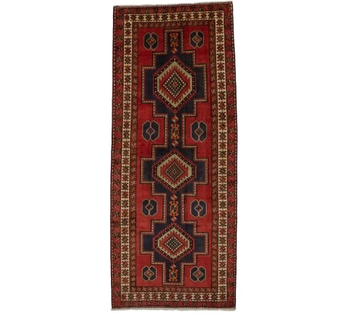 Vintage Red Tribal 5X11 Meshkin Persian Runner Rug