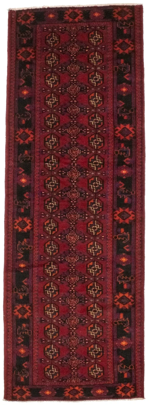 Vintage Red Tribal 4X11 Balouch  Persian Runner Rug