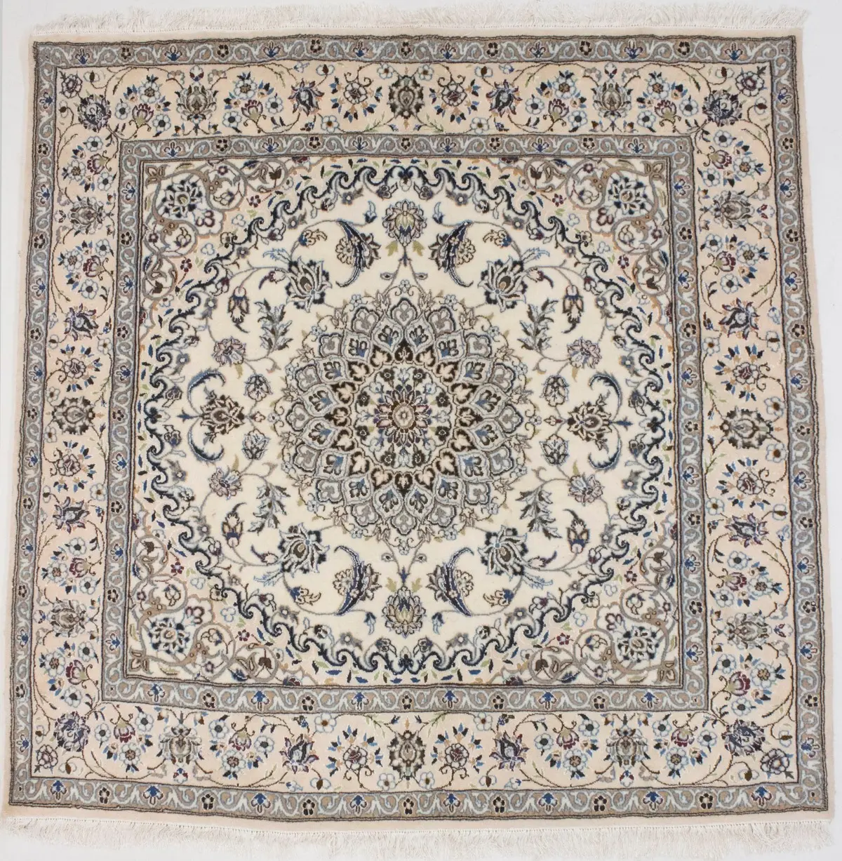 Cream Classic 7X7 Nain Persian Square Rug