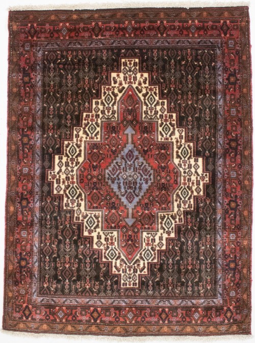 Vintage Geometric 4'0X5'5 Bidjar Persian Rug