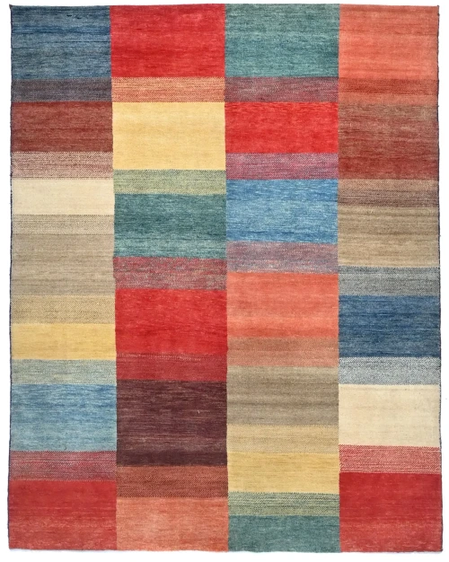 Multicolored Tribal 5X6 Gabbeh Modern Oriental Rug