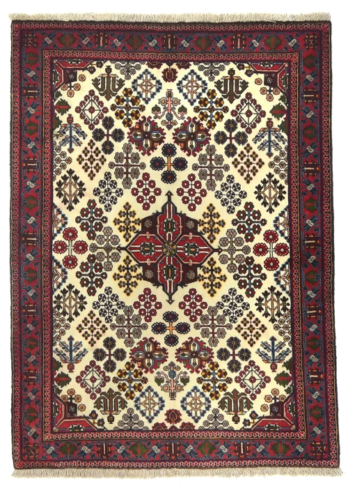 Vintage Cream Tribal 3'9X5'2 Joshaghan Persian Rug