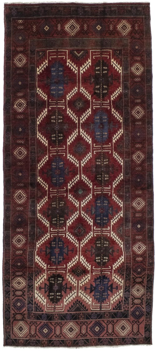 Vintage Red Tribal 5X12 Balouch Yalameh Persian Runner Rug