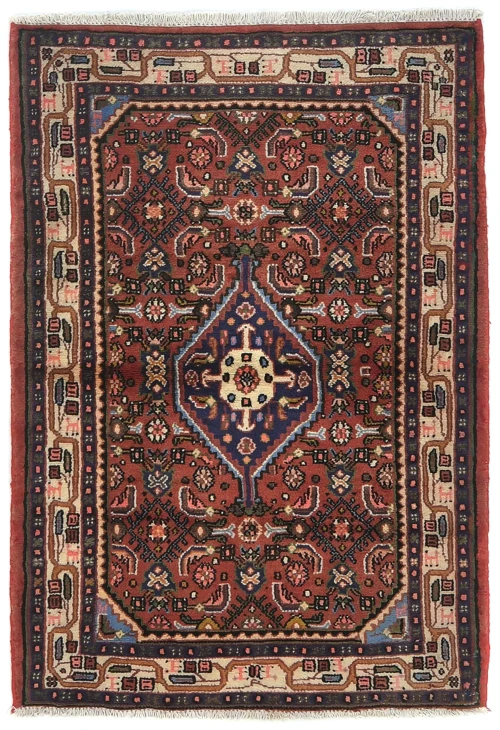 Vintage Rusty Red Floral Tribal 2'3X4'7 Hamedan Persian Rug