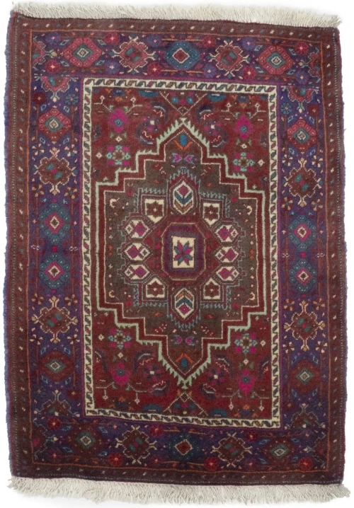 Vintage Red Geometric Tribal 2X3 Bidjar Persian Rug