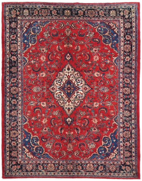 Vintage Red Floral Traditional 7X10 Hamedan Persian Rug