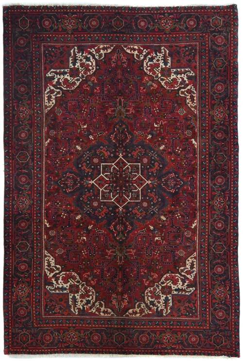 Vintage Red Floral 7X10 Heriz Persian Rug