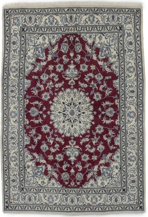 Red Floral Traditional 5'3X7'9 Nain Tabas Persian Rug