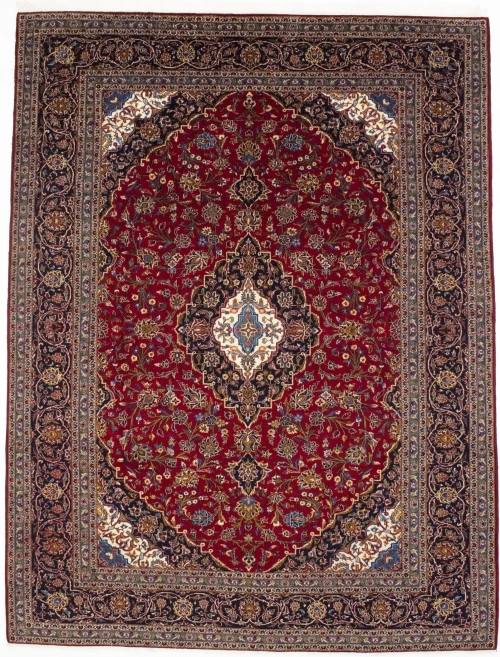 Vintage Red Traditional 10X13 Kashan Persian Rug