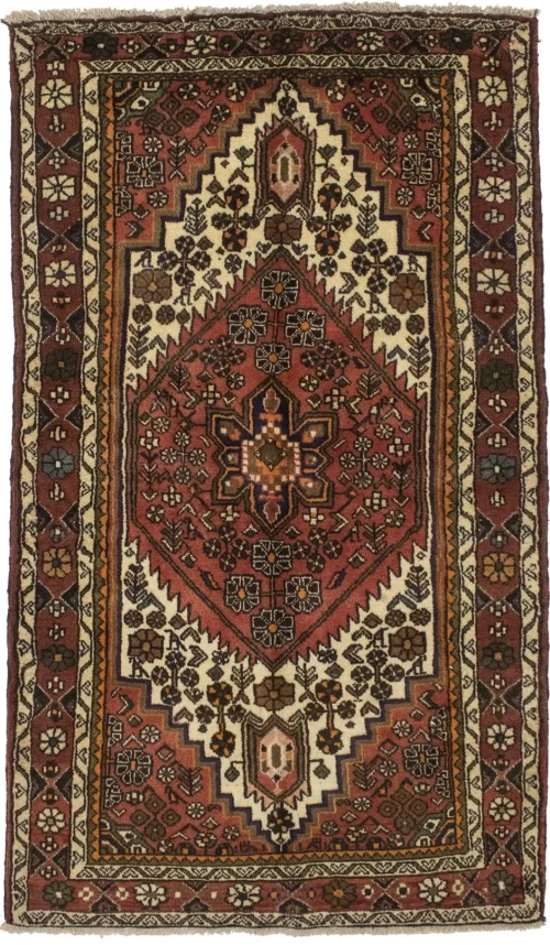 Semi Antique Bittersweet Red Tribal 3'8X6'5 Hamedan Persian Rug