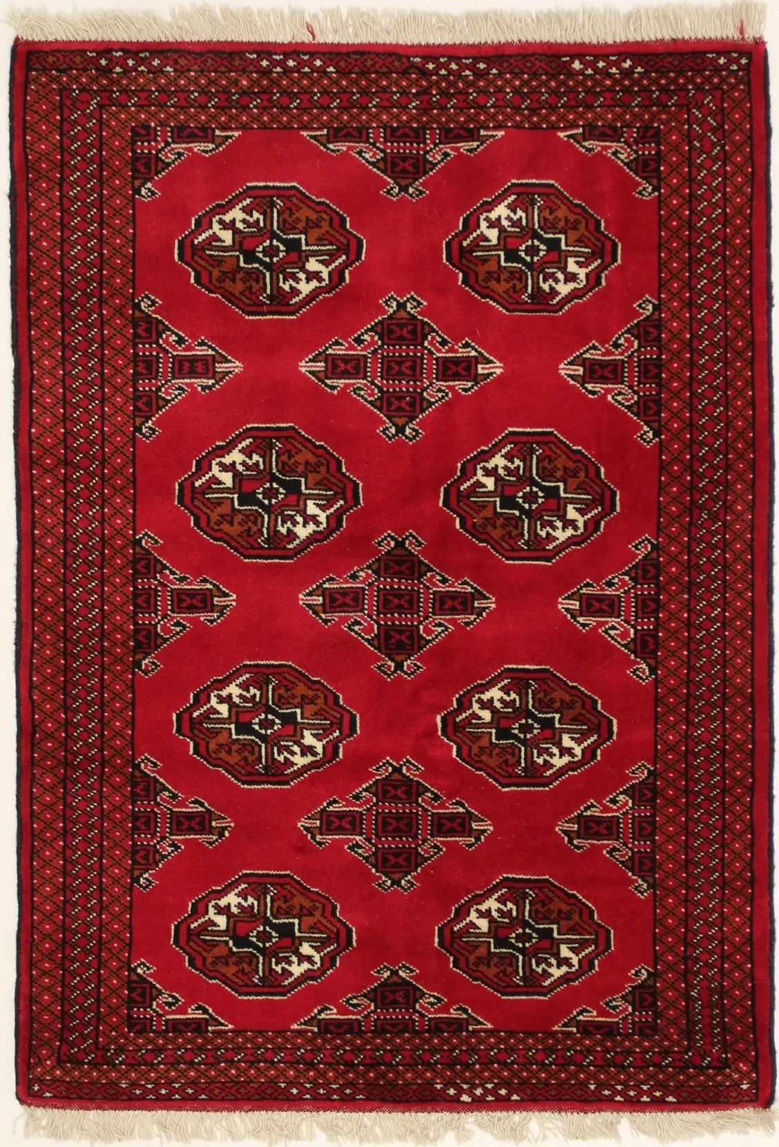 Scarlet Red Tribal 3X5 Turkoman Ghoochan Persian Rug