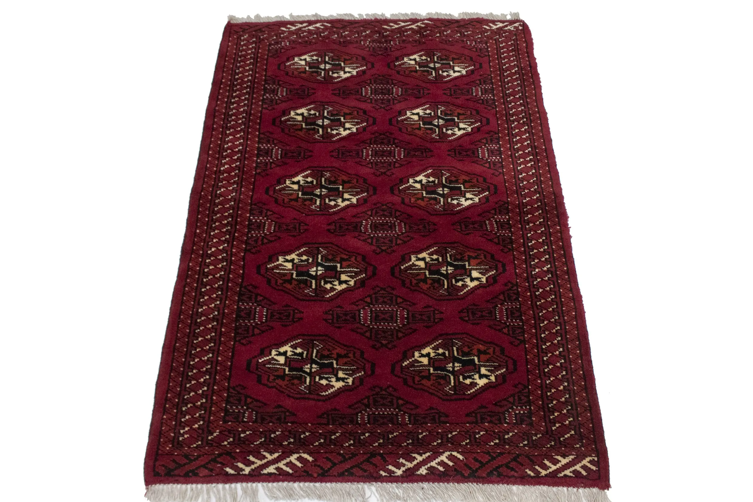 Red Tribal 3X5 Turkoman Ghoochan Persian Rug