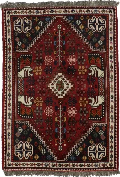 Red Tribal 4X5 Shiraz Persian Rug