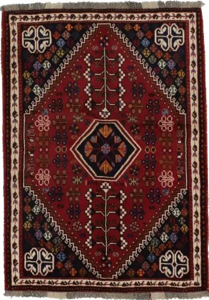 Red Tribal 4X5 Shiraz Persian Rug