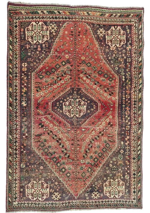 Antique Muted Tribal 5'4X7'7 Distressed Vintage Oriental Rug