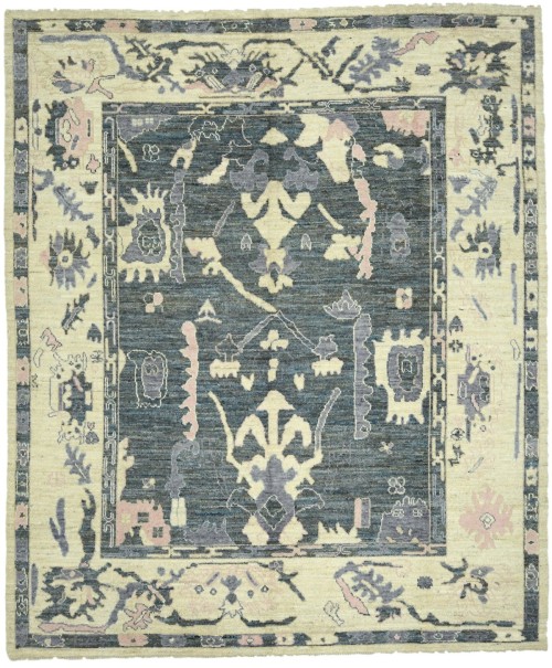 Gray Floral Oushak Peshawar 8'6X10 Pakistan Oriental Rug