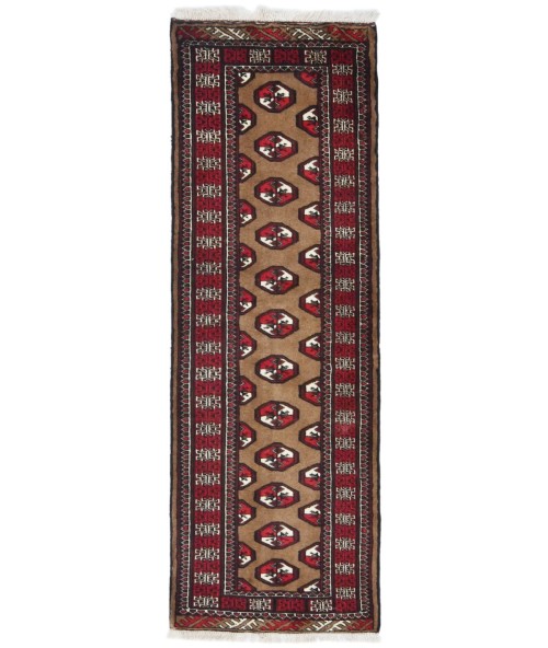 Vintage Khaki Tribal 2X6 Turkoman Persian Runner Rug