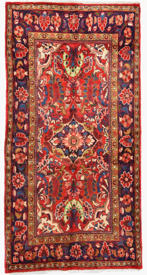 Vintage Red Tribal 4X7 Lilian Hamedan Persian Rug