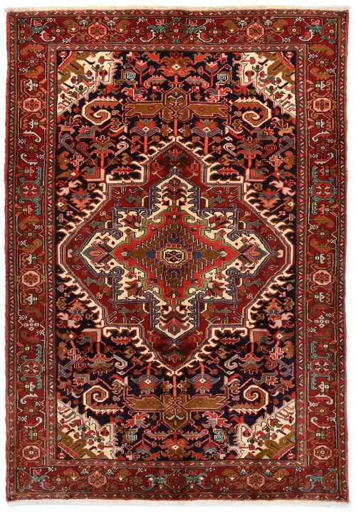 Vintage Traditional Geometric 7X10 Heriz Persian Rug