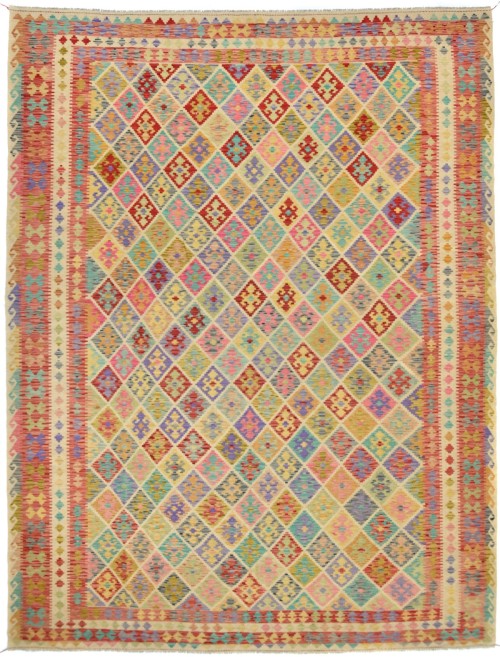 Multicolored Geometric Reversible 12X16 Kilim Oriental Rug