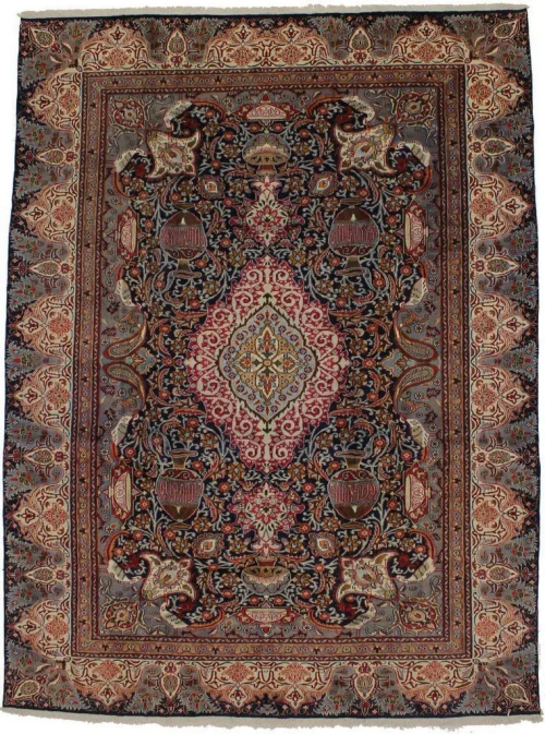 Semi Antique Dark Navy Traditional 10X13 Kashmar Persian Rug