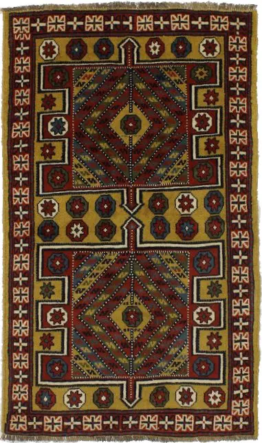 Yellow Mustard Tribal 4X6 Ghoochan Persian Rug