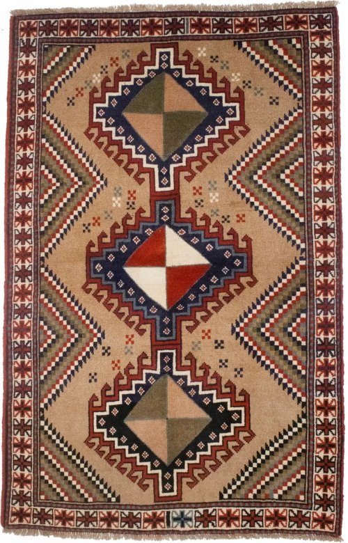 Khaki Tribal 4X7 Ghoochan Persian Oriental Rug