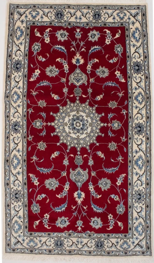 Red Classic Floral 4X7 Nain Kashmar Persian Rug