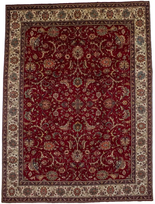 Vintage Red Traditional 10X13 Tabriz Persian Rug