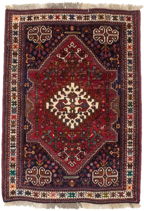 Red Tribal 3'5X5'0 Shiraz Persian Oriental Rug